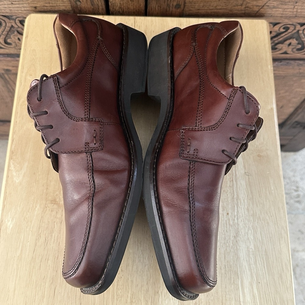 ECCO Oxford Shoes Men's Size 13/13.5 US 47 EU Leather Brown Lace Up Dress Office - Picture 4 of 10